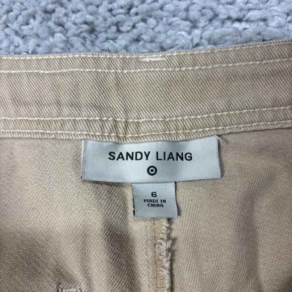 Sandy Liang Pants Womens 6 Wide Leg Baggy 6 Pockets Cotton Classic Vacation - Picture 2 of 3